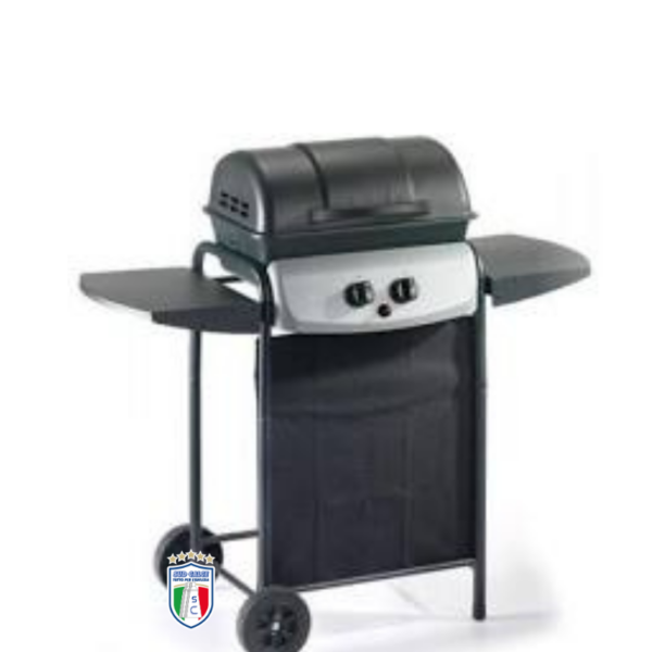 Barbecue a gas Ompagrill Double Cooking System a roccia lavica 46x34