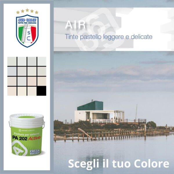 Finitura protettiva riempitiva PA 202 ACTIVE colore 365-Gamma Air 14 lt-Fassa Bortolo