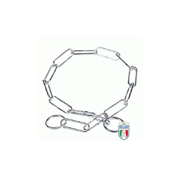 Collare per cane maglia lunga salvapelo in acciaio cromato-60 cm