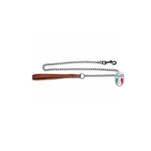 Guinzaglio per cane con catena in cuoio